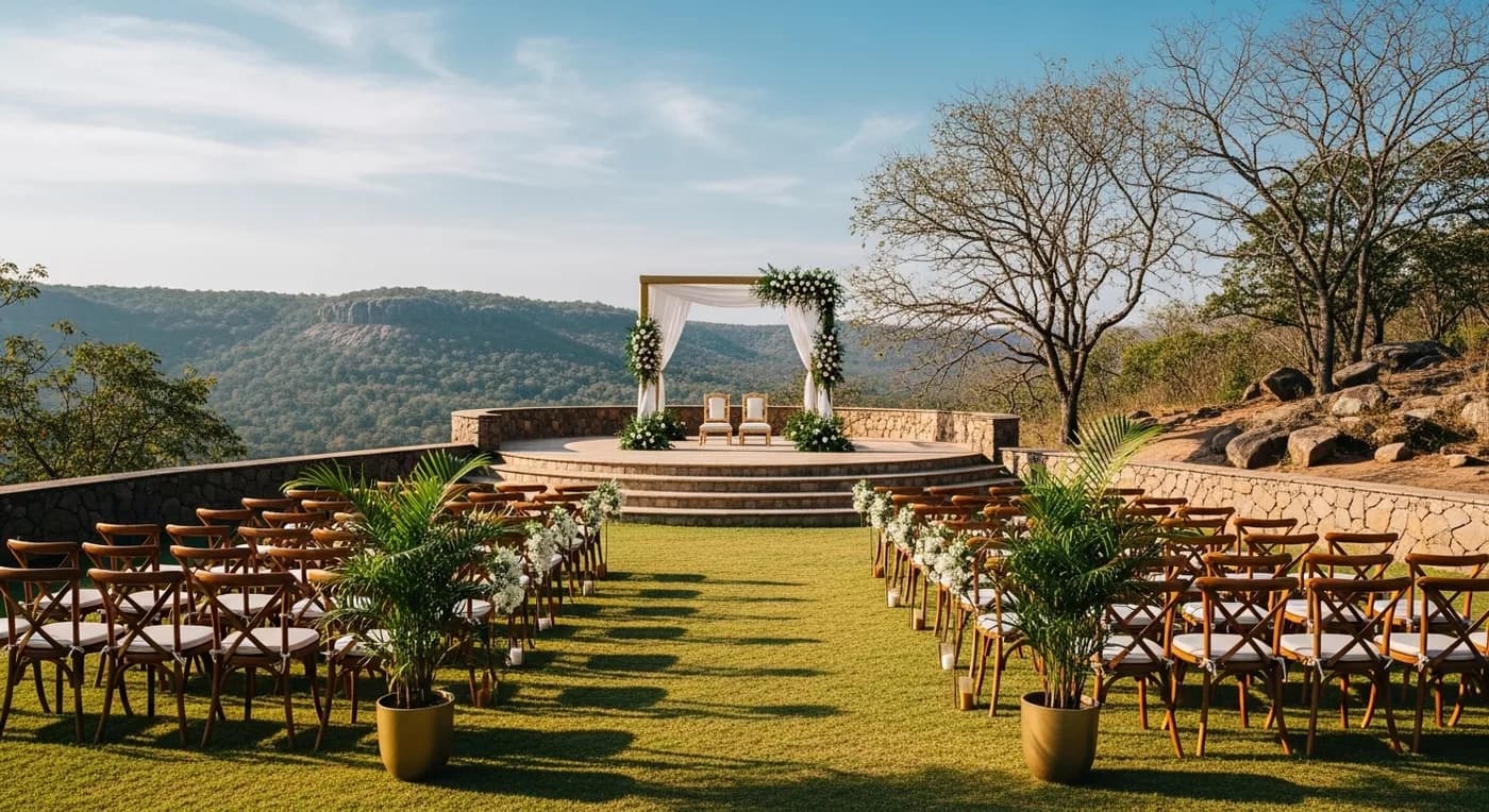 Ananthagiri Hills outdoor wedding setup near Hyderabad