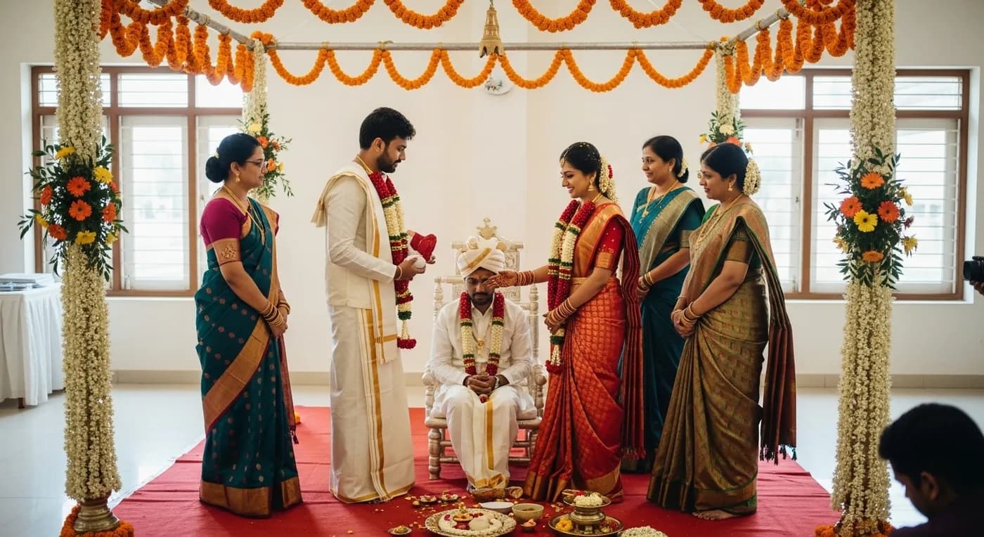 Beautiful budget-friendly wedding celebration at a Bangalore kalyana mantapa