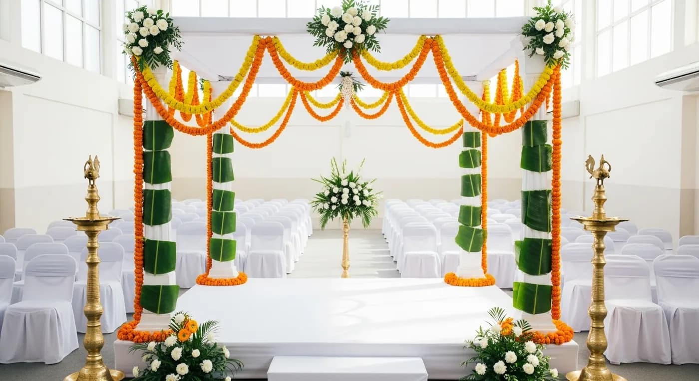 Beautiful budget-friendly Hyderabad wedding at a kalyana mandapam with simple floral decor