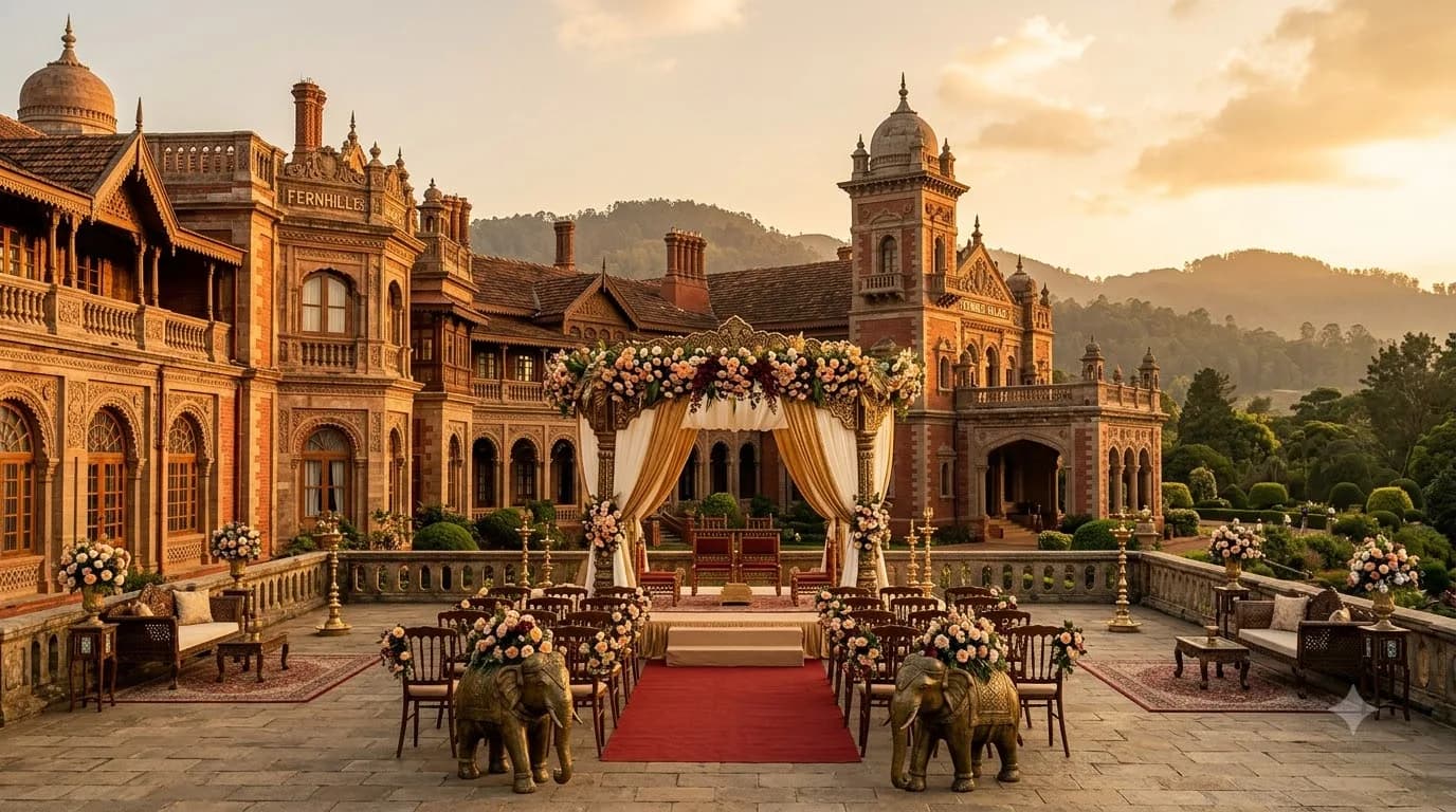 Fernhill Palace Ooty royal heritage wedding venue with Maharaja architecture