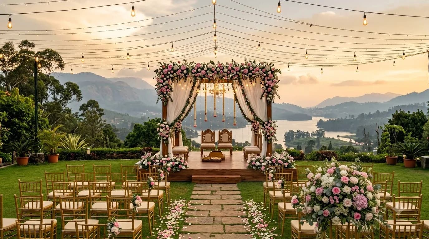 Le Poshe by Sparsa Kodaikanal wedding venue with valley view