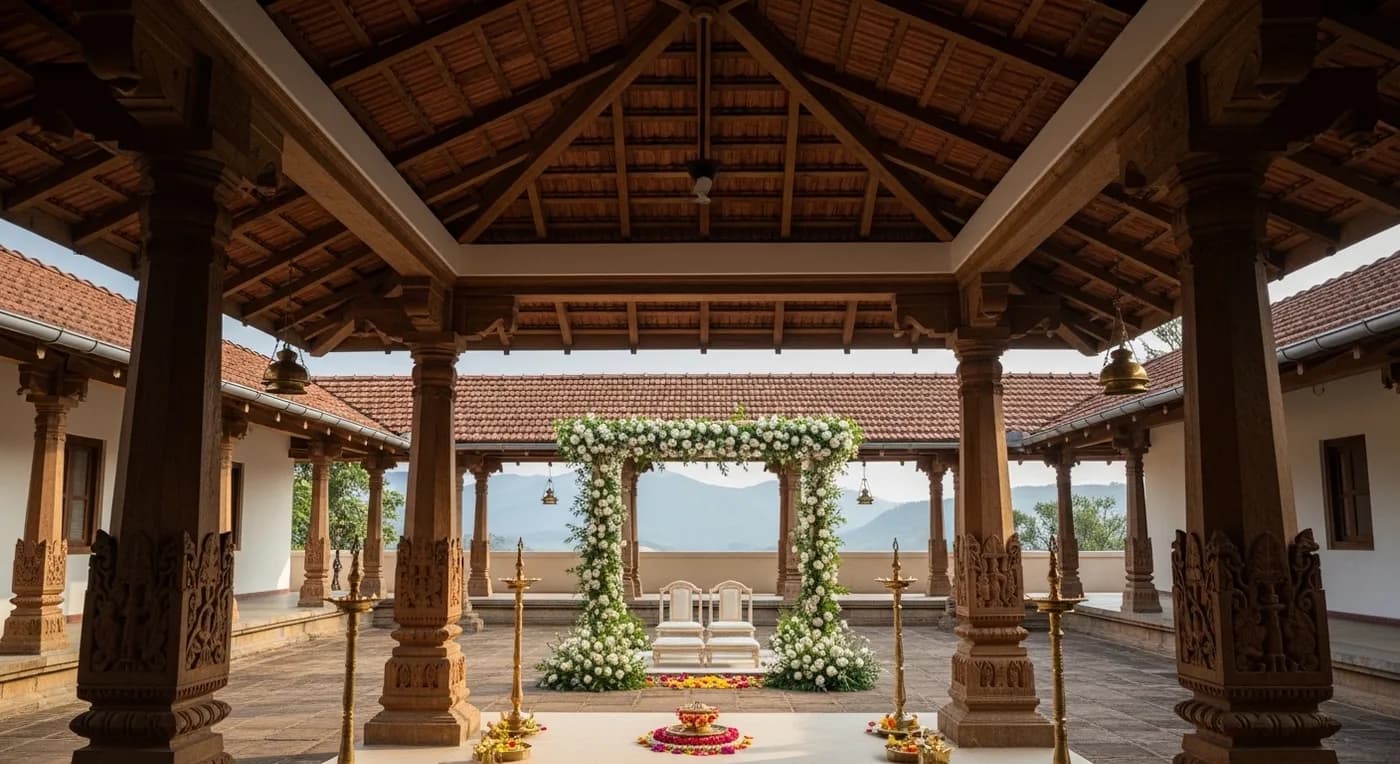 Candid wedding photographer capturing a traditional ceremony at a Coimbatore marriage hall