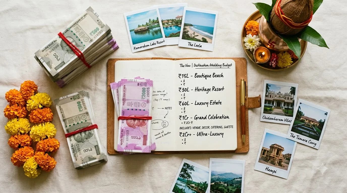 Destination wedding budget breakdown across South India hill stations and beach venues