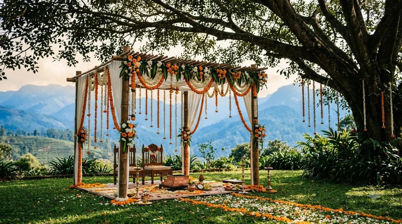Off-season destination wedding at summer hill station with cool greenery
