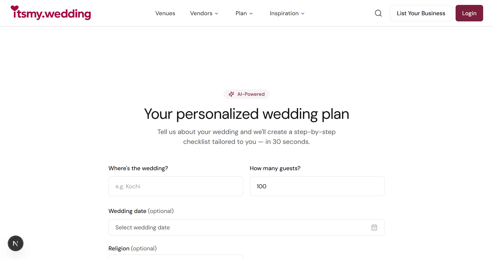 Couple reviewing wedding checklist on tablet with notebook and calendar on table