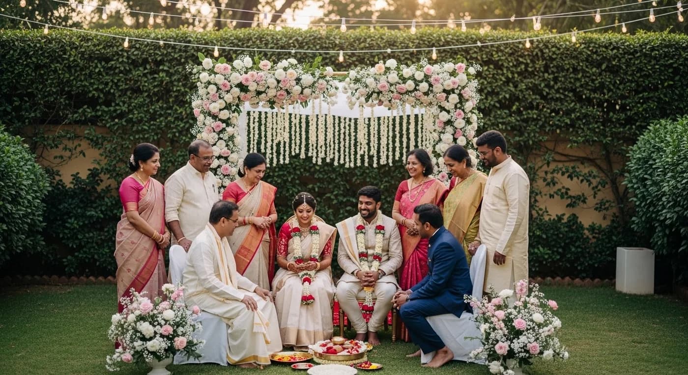 Intimate wedding celebration at a boutique Bangalore venue with close family