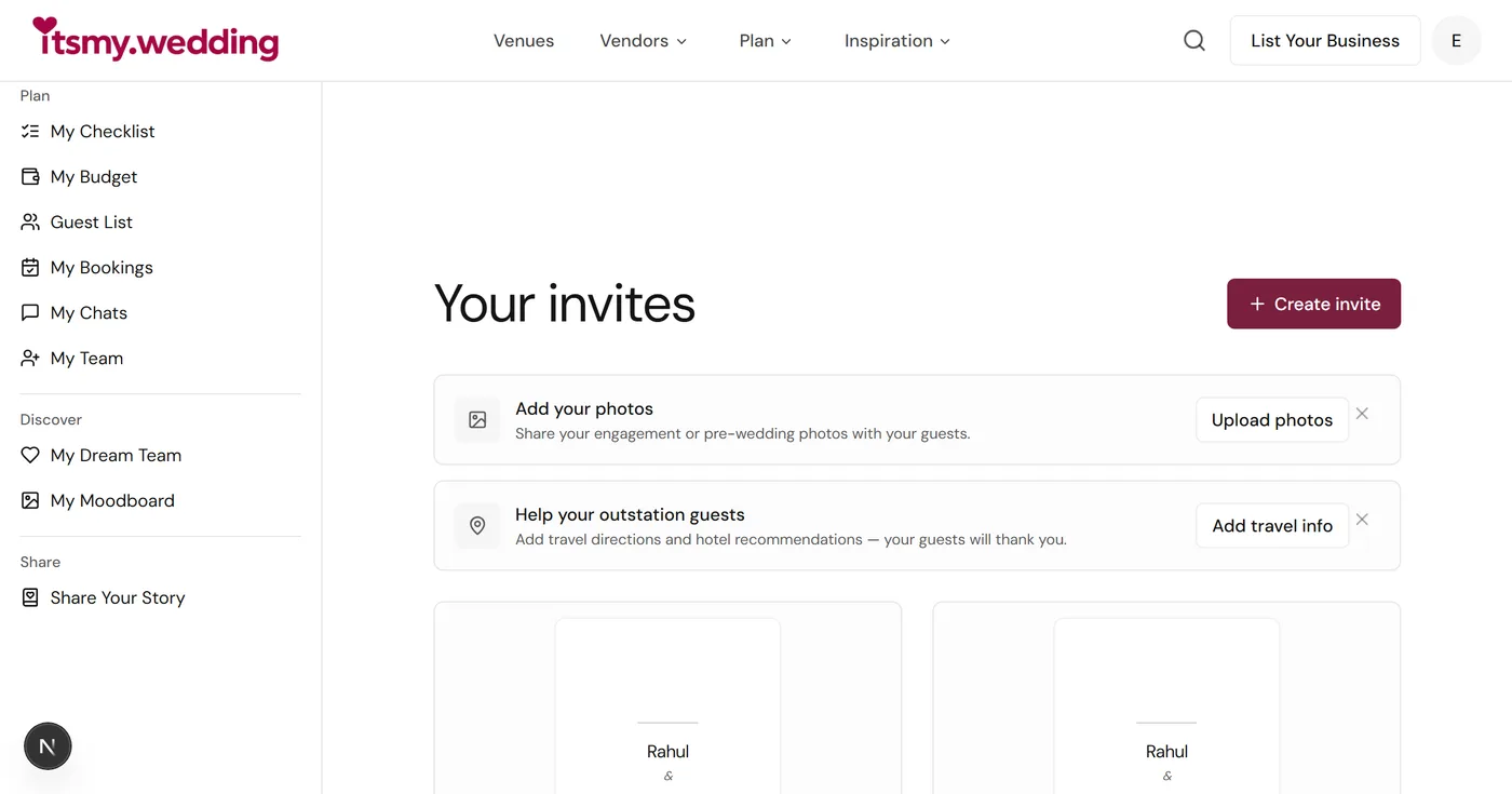 Digital Kerala wedding invitation displayed on smartphone with traditional gold and white design
