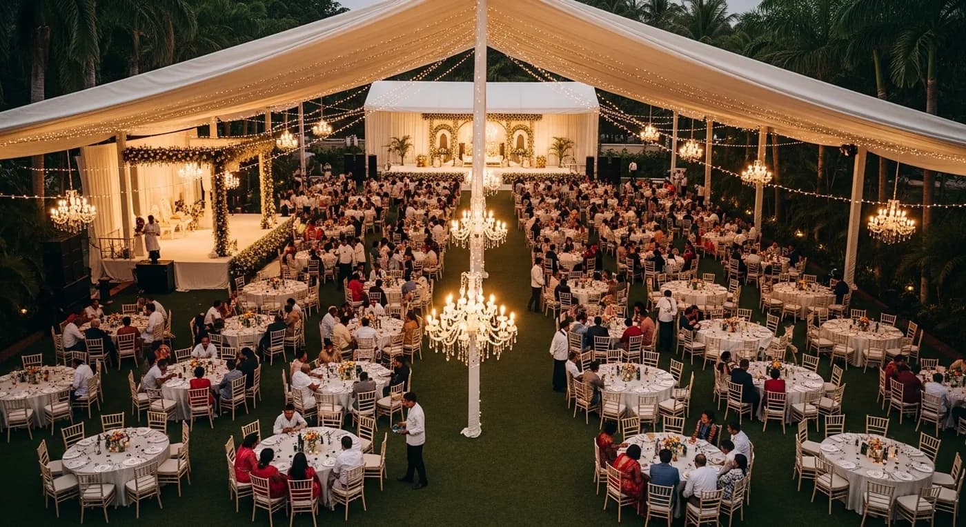 Infographic showing Kerala wedding industry statistics and trends for 2026