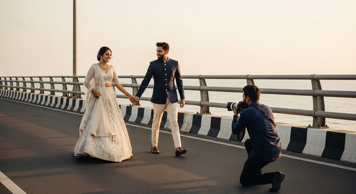 Mumbai cinematic wedding shoot with multi-camera crew