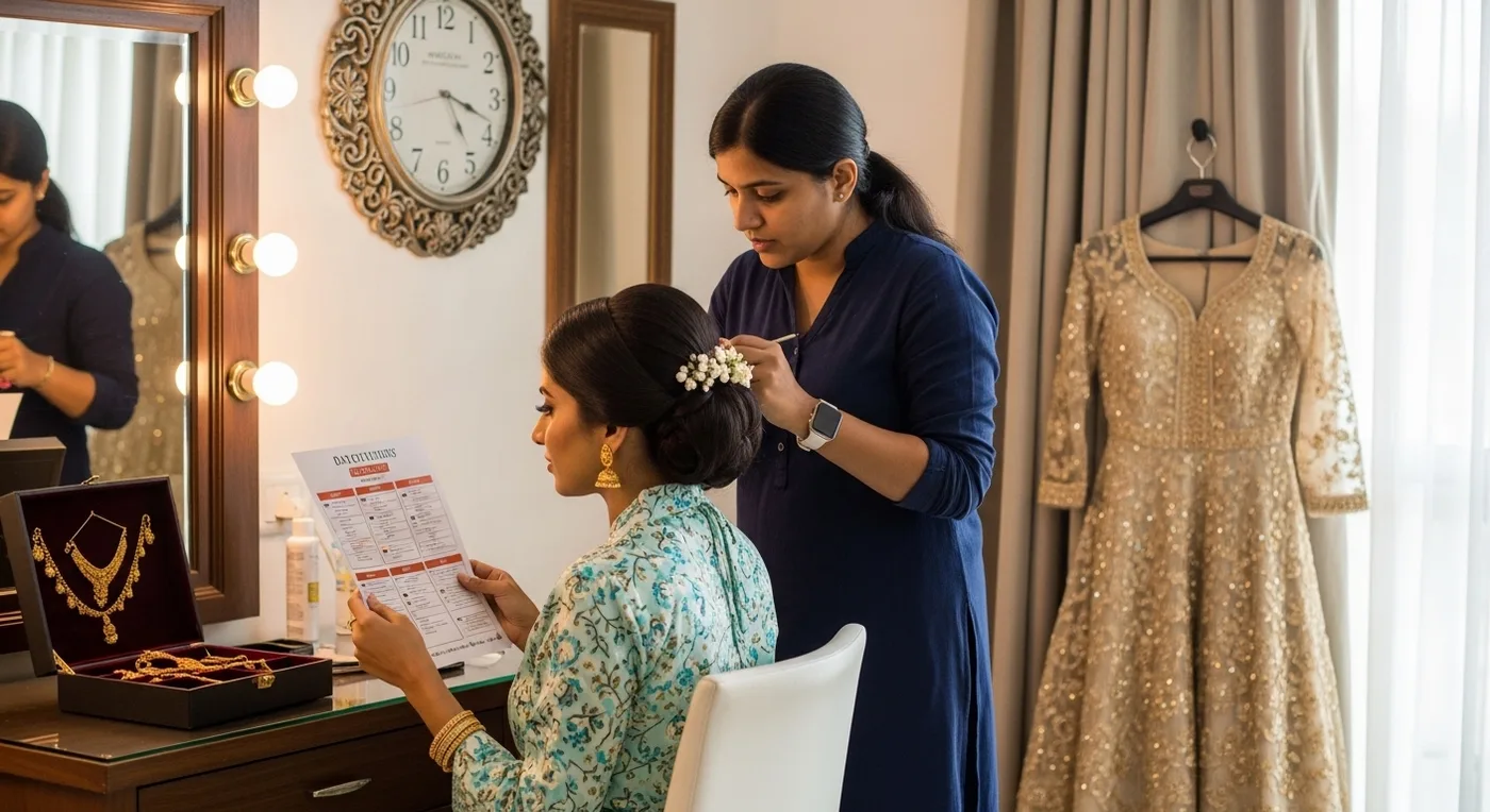 Wedding day timeline and schedule for a Kerala Muslim wedding ceremony