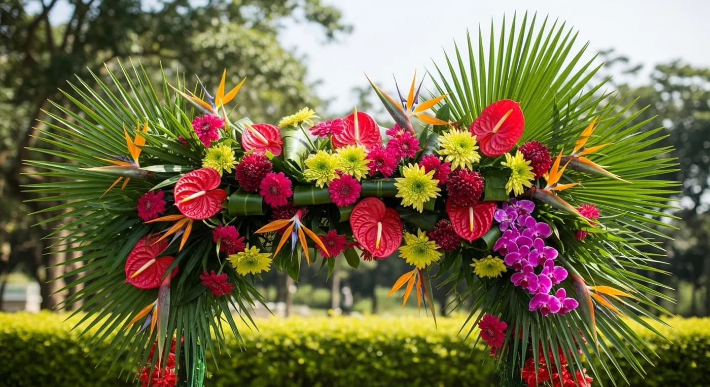 Wedding cake decorated with delicate flowers and leaves as floral accent