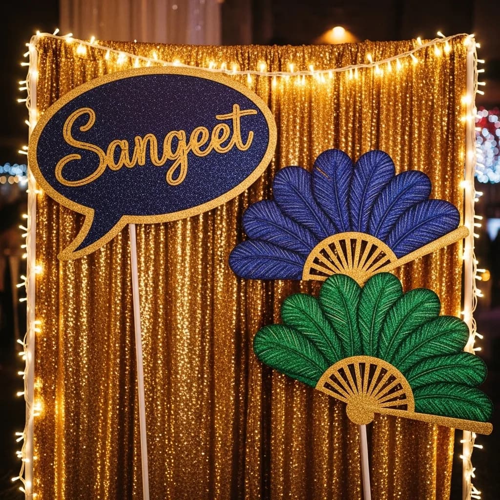 Evening celebration with candles and warm lighting for sangeet party