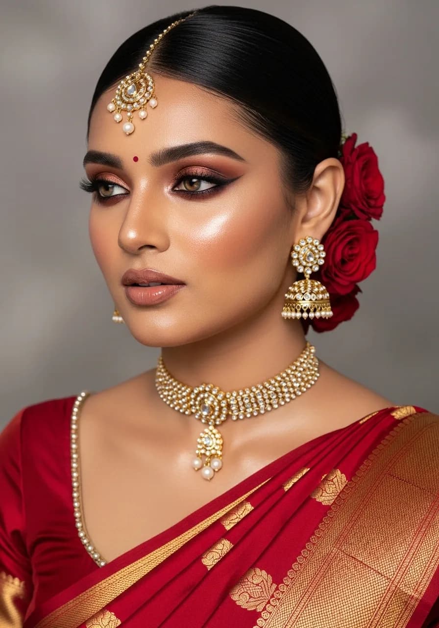 Engagement ring on bride's hand holding a bouquet of flowers