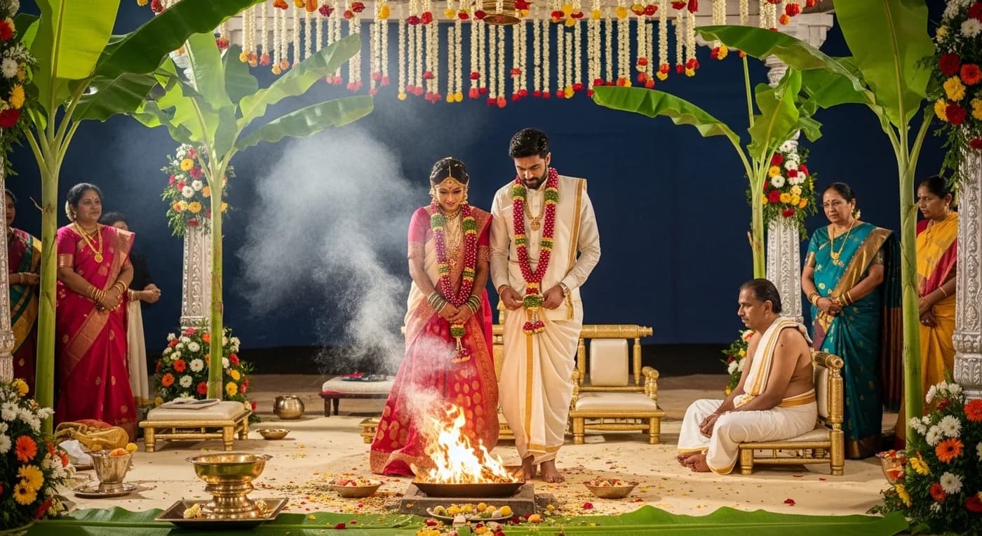 Elegant floral arrangements with white flowers for sacred temple space