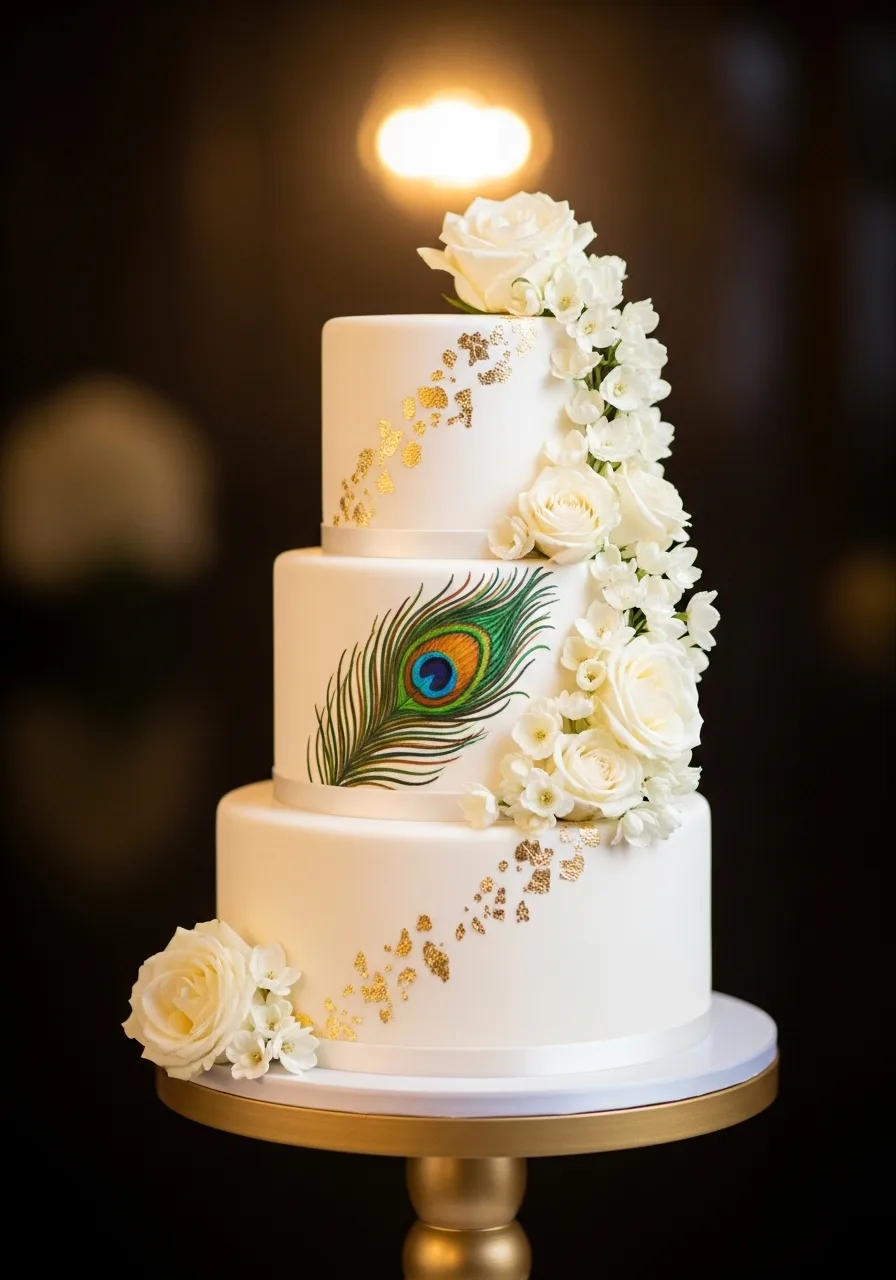 Candlelit celebration with wedding cake cutting ceremony