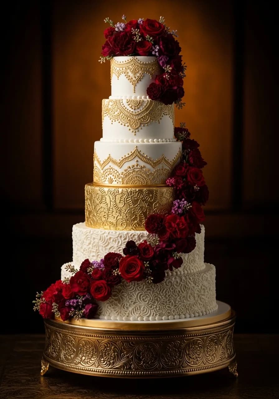 Beautiful wedding cake design in India inspiration for Indian weddings