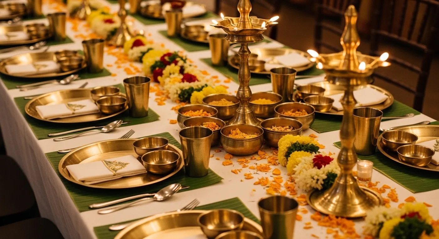 Elegant wedding reception tables with formal place settings and floral centrepieces