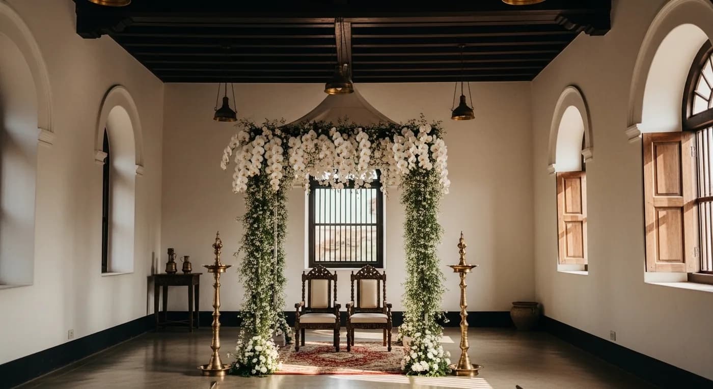 Fort Kochi heritage wedding venue with colonial architecture and courtyard garden