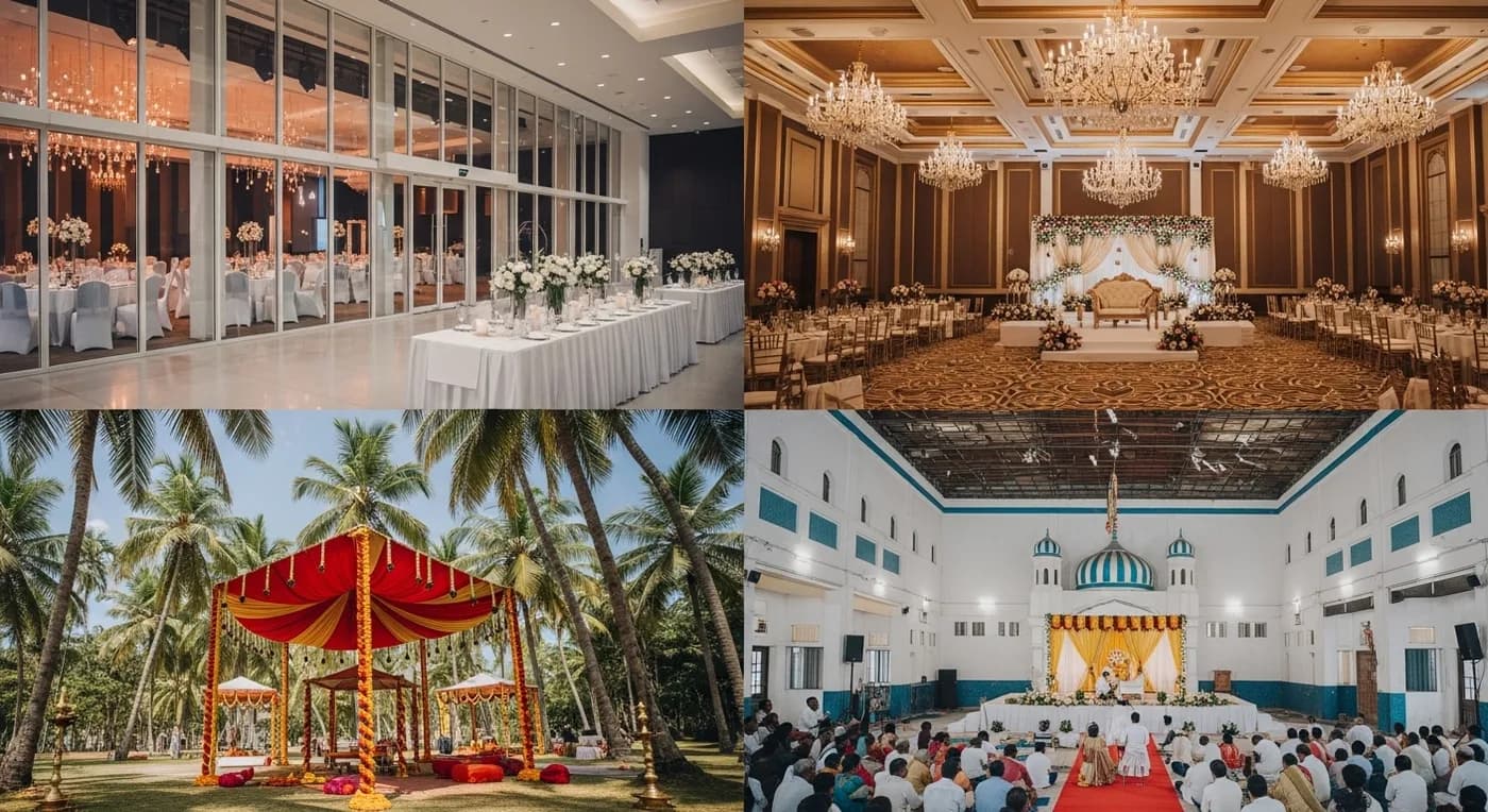 Comparison of different venue types for Muslim weddings in Kerala