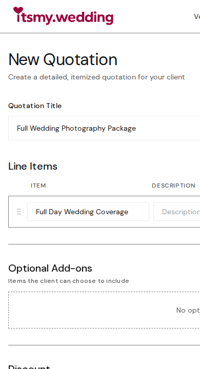 Quotation summary with Save Draft and Save and Send buttons