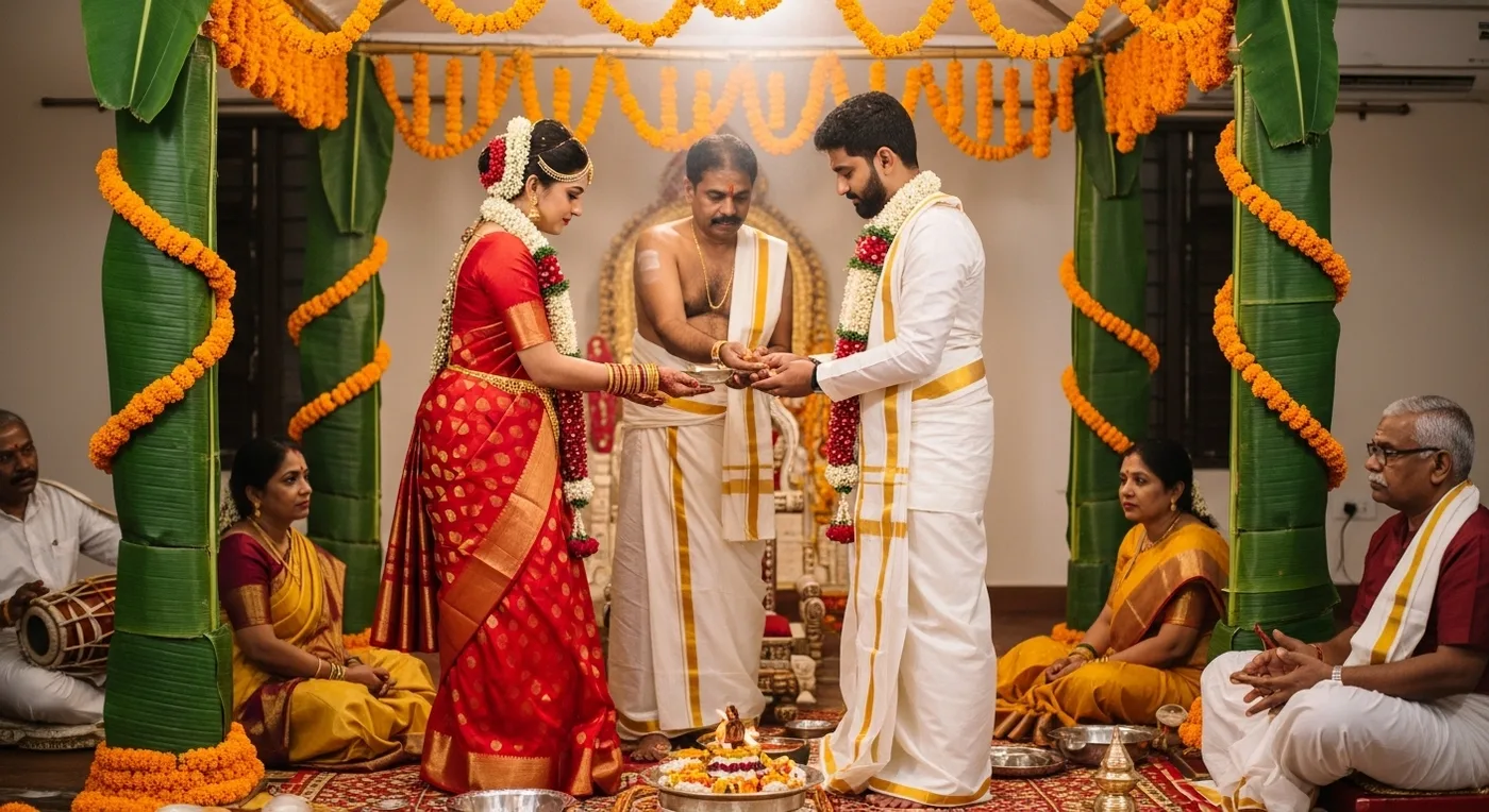 Beautiful budget-friendly wedding celebration at a Bangalore kalyana mantapa
