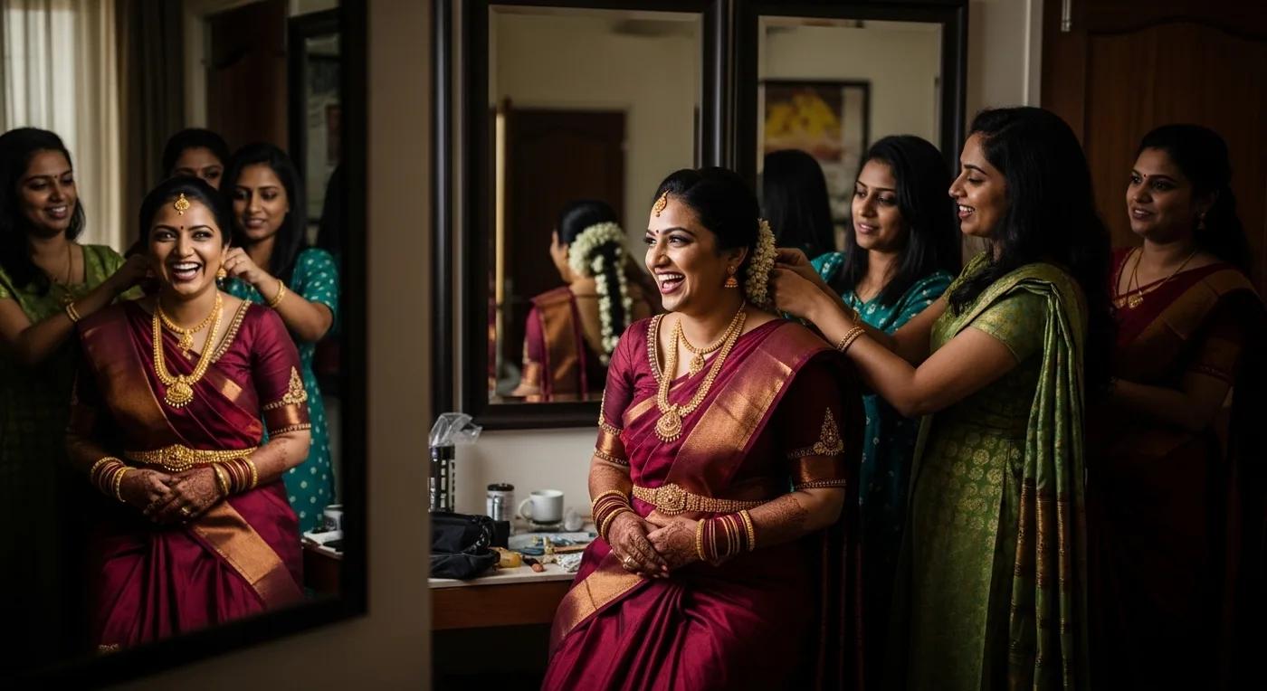 Candid photographer capturing a Coimbatore wedding ceremony