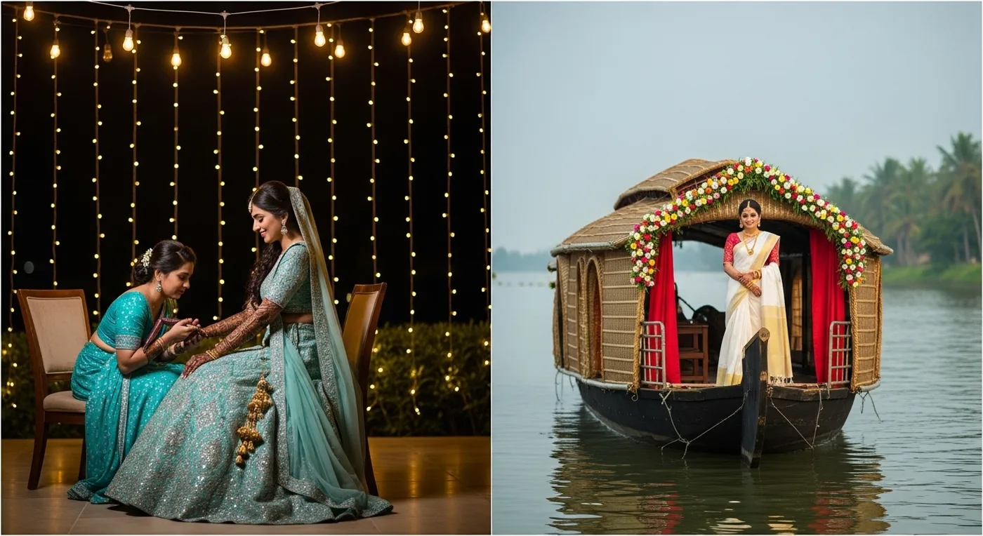 Malabar Muslim nikah ceremony with qazi reading the nikah-nama and mahr exchange