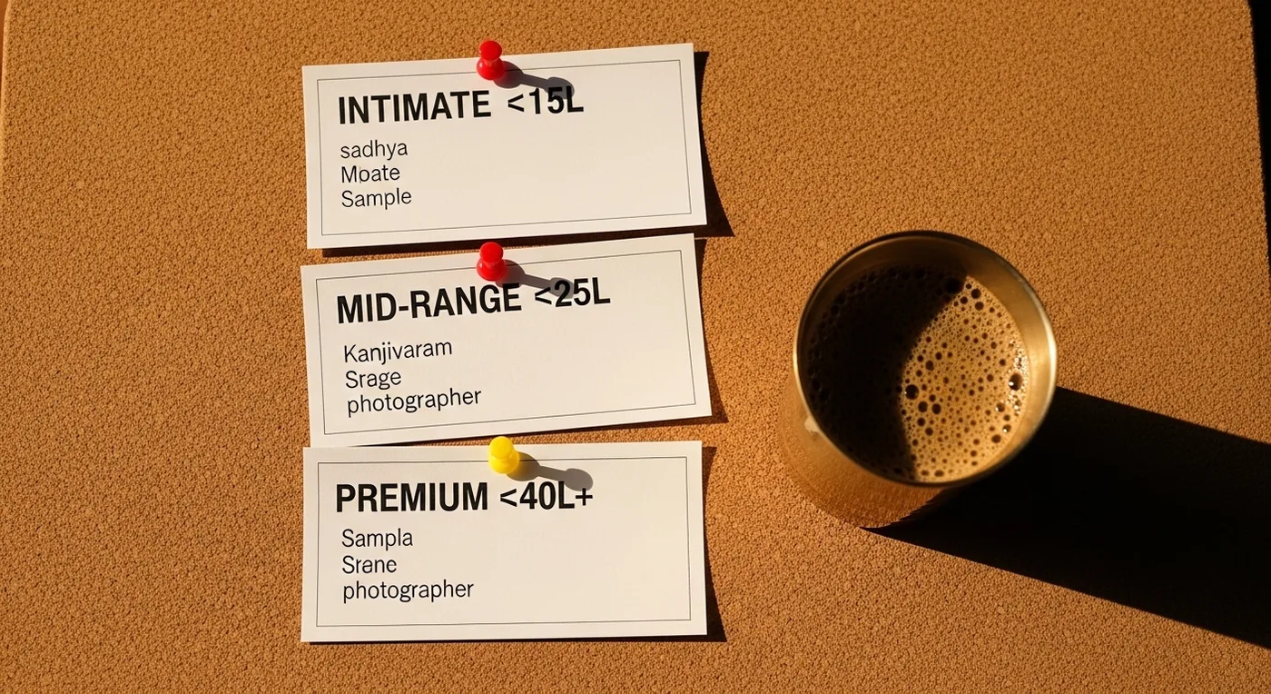 NRI wedding vendor payments and hidden cost spreadsheet for Kerala wedding