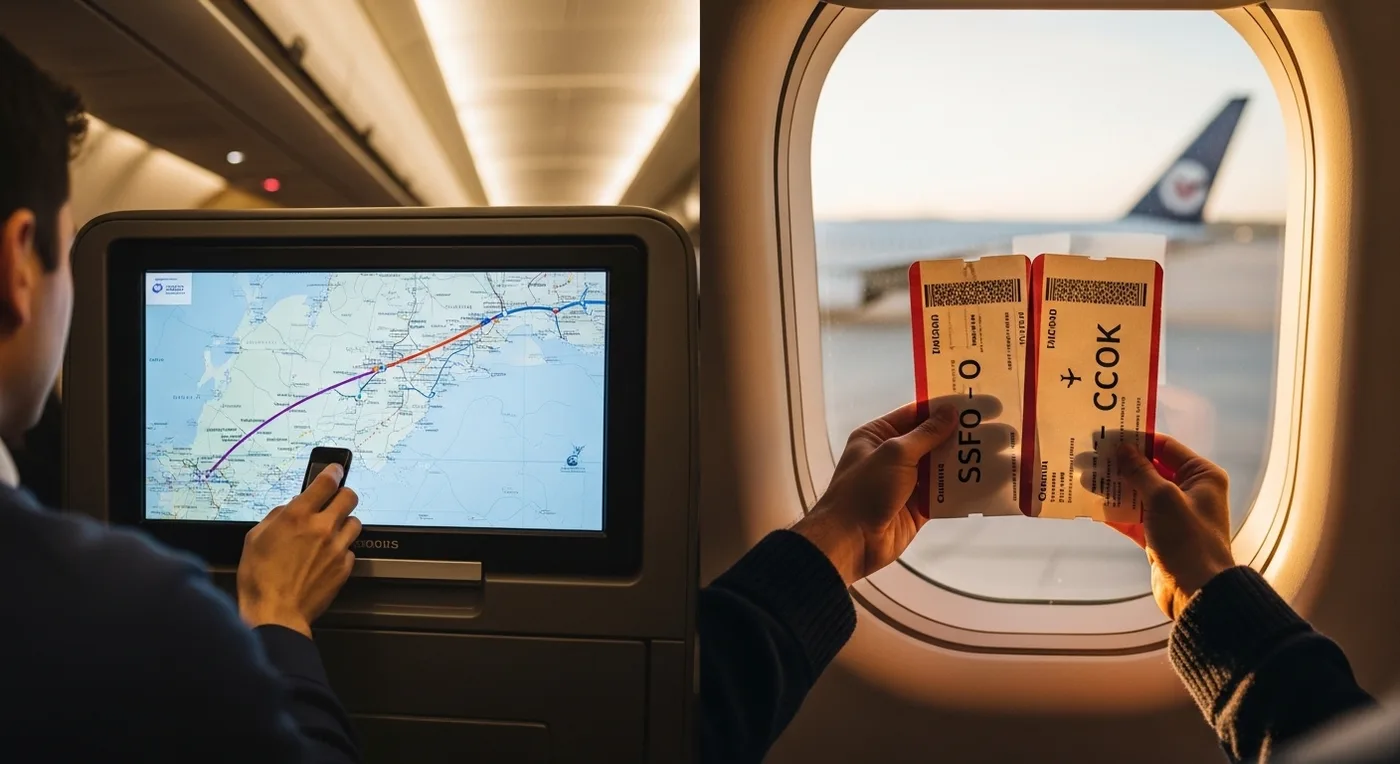 Map of typical US-to-Kerala flight routes for NRI weddings via Dubai, Doha, and Abu Dhabi