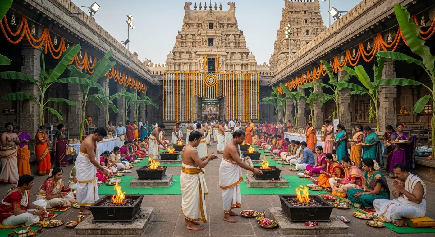 Aerial view of Karnataka temple wedding venues map showing Dharmasthala, Udupi, Mysuru, Srirangapatna, and Gokarna