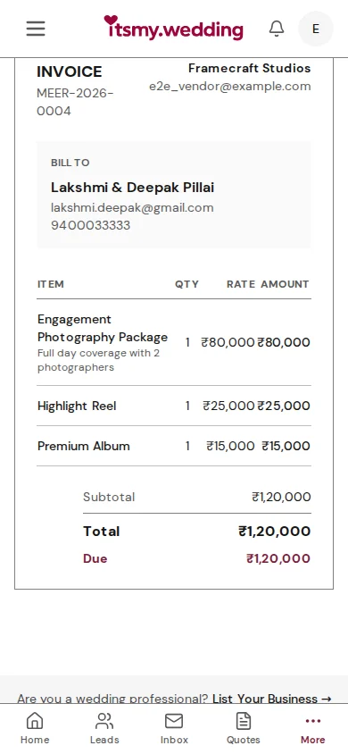 Paid invoice with Convert to Tax Invoice button highlighted and Tax Invoice badge